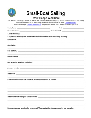 Small-Boat Sailing Merit Badge Workbook