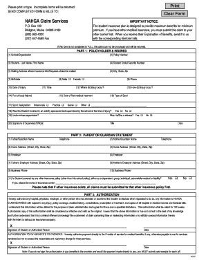 Student Insurance Claim Form