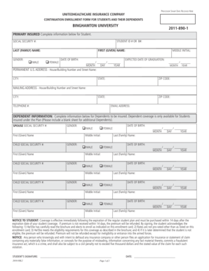 Continuation Enrollment Form for Students and Dependents