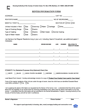 Renter Information Form