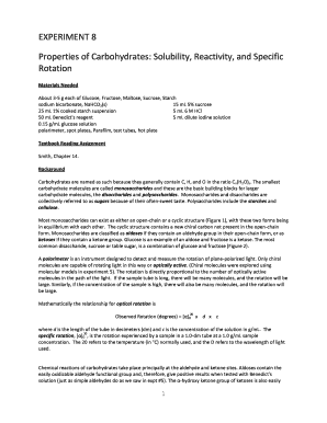 Carbohydrates Lab Experiment
