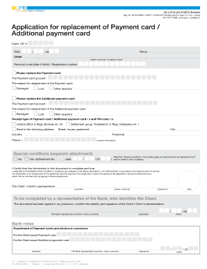 Latvian Payment Card Replacement Application