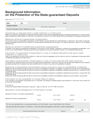 Latvian Deposit Guarantee Information Form