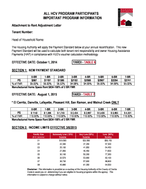 Housing Authority Rent Adjustment Letter