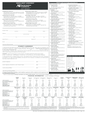 Enrollment Agreement for Art Institute Programs