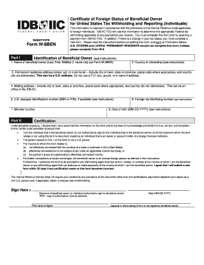 Form W-8BEN for US Tax Withholding