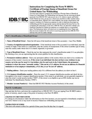 Form W-8BEN Instructions