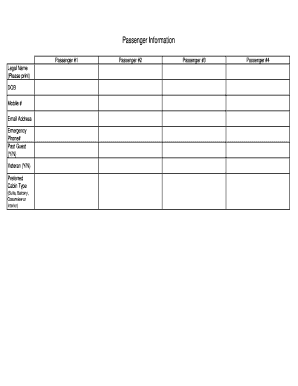 Passenger Information Form