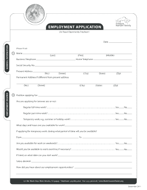 Employment Application Form