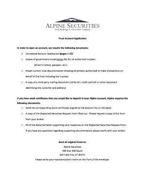 Trust Account Application Form