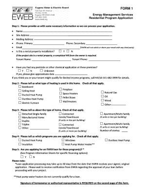 Residential Energy Management Program Application