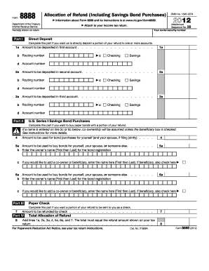IRS Form 8888 Allocation of Refund