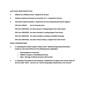 Cook County Illinois Retroactive Support Questions