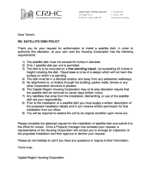 Satellite Dish Installation Request Form