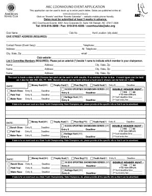 AKC Coonhound Event Application