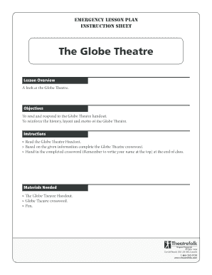 Globe Theatre Lesson Plan