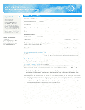 Catholic Super Pension Application