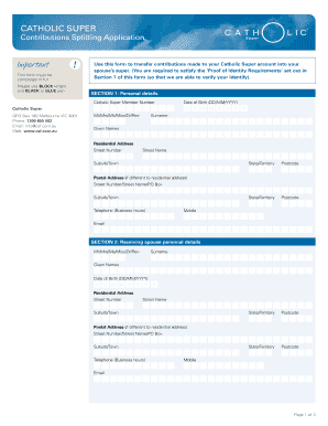 Catholic Super Contributions Splitting Application