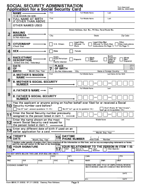 Application for a Social Security Card