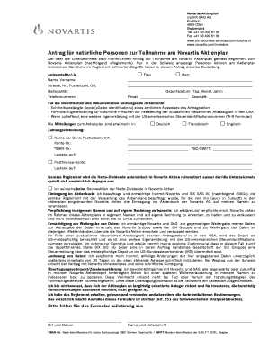 Antrag für natürliche Personen zur Teilnahme am Novartis Aktienplan