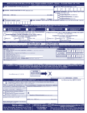 Harris County Ballot by Mail Application