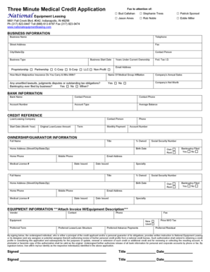 Medical Credit Application