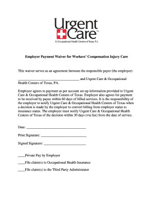 Employer Payment Waiver for Workers’ Compensation Injury Care