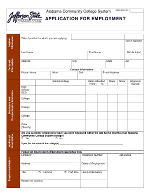 Alabama Community College System Application for Employment