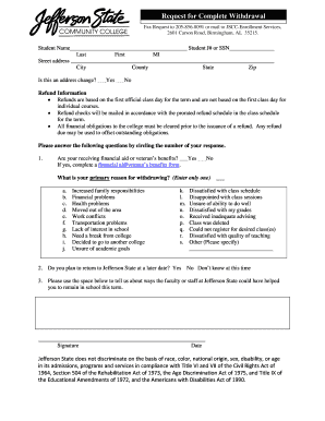 Student Withdrawal Form