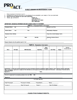 Direct Member Reimbursement Form