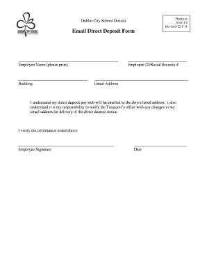 Dublin City School District Direct Deposit Form