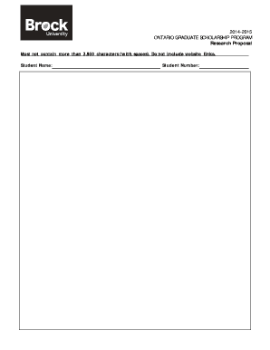 Ontario Graduate Scholarship Research Proposal