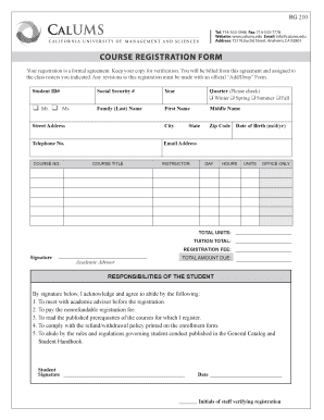 Course Registration Form