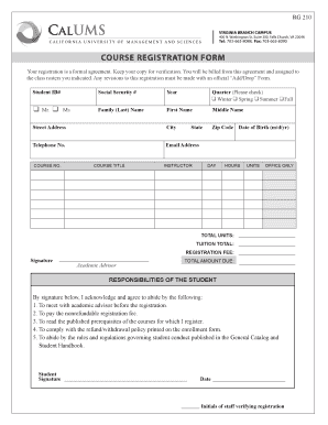 Course Registration Form