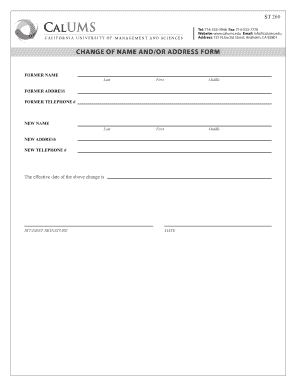 Change of Name and Address Form