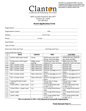 Event Application Form