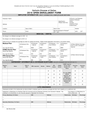 2016 Open Enrollment Form