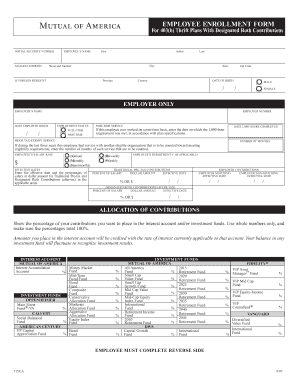Employee Enrollment Form for 403(b) Thrift Plans
