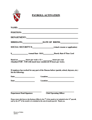 Payroll Activation Form