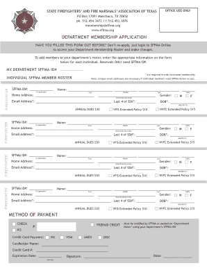 Texas Firefighter Membership Application