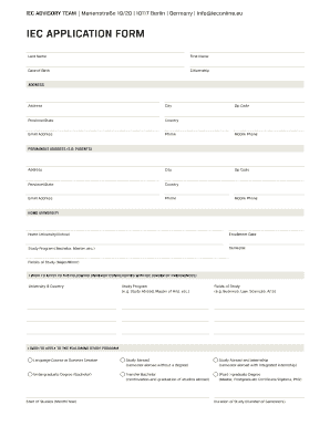 IEC Application Form