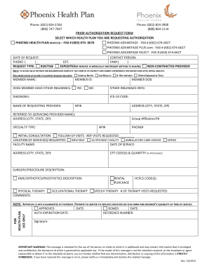 Prior Authorization Request Form