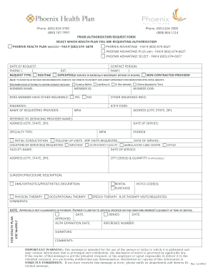 Prior Authorization Request Form