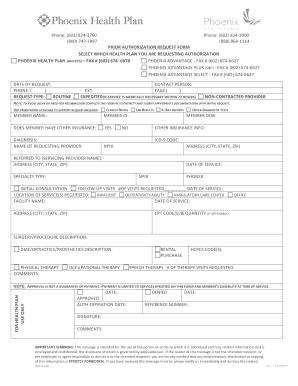 Prior Authorization Request Form