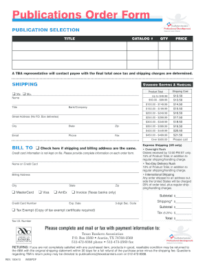 Publications Order Form