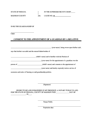 Consent to Appointment of Guardian