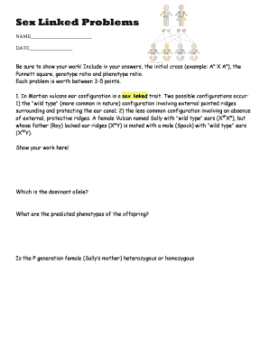 Sex Linked Problems Worksheet