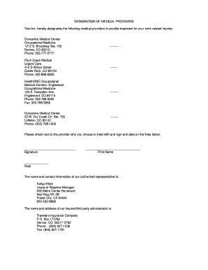 DESIGNATION OF MEDICAL PROVIDERS - BenefitSource