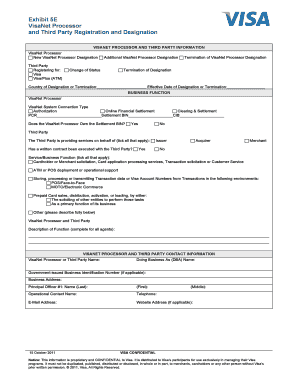 VisaNet Processor and Third Party Registration and Designation