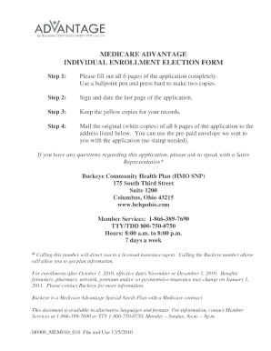 Medicare Advantage Individual Enrollment Election Form